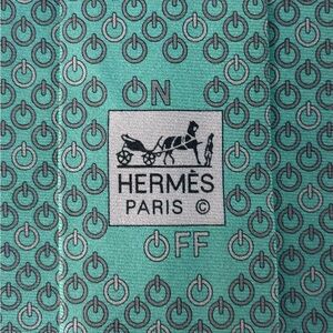 Hermes 100% Silk Men’s Silk Tie “On Off” Theme 645667 EA